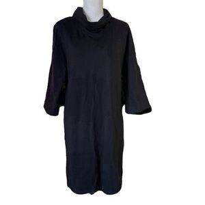 Aiden Lane Black Cowl Neck Dress Deep Pockets S/M